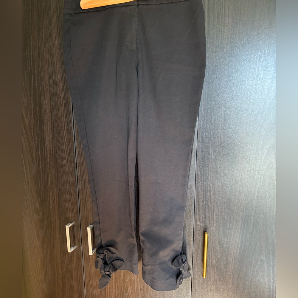 Nine West Black Cropped Trousers with Bow Detail